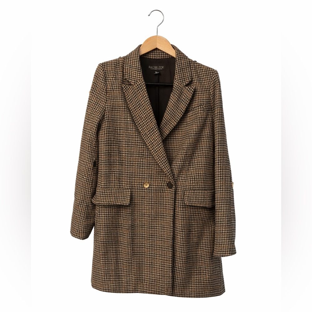 Rachel Zoe Oversized Houndstooth Double Breasted Blazer Jacket Women’s Medium